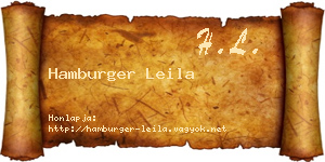 Hamburger Leila névjegykártya